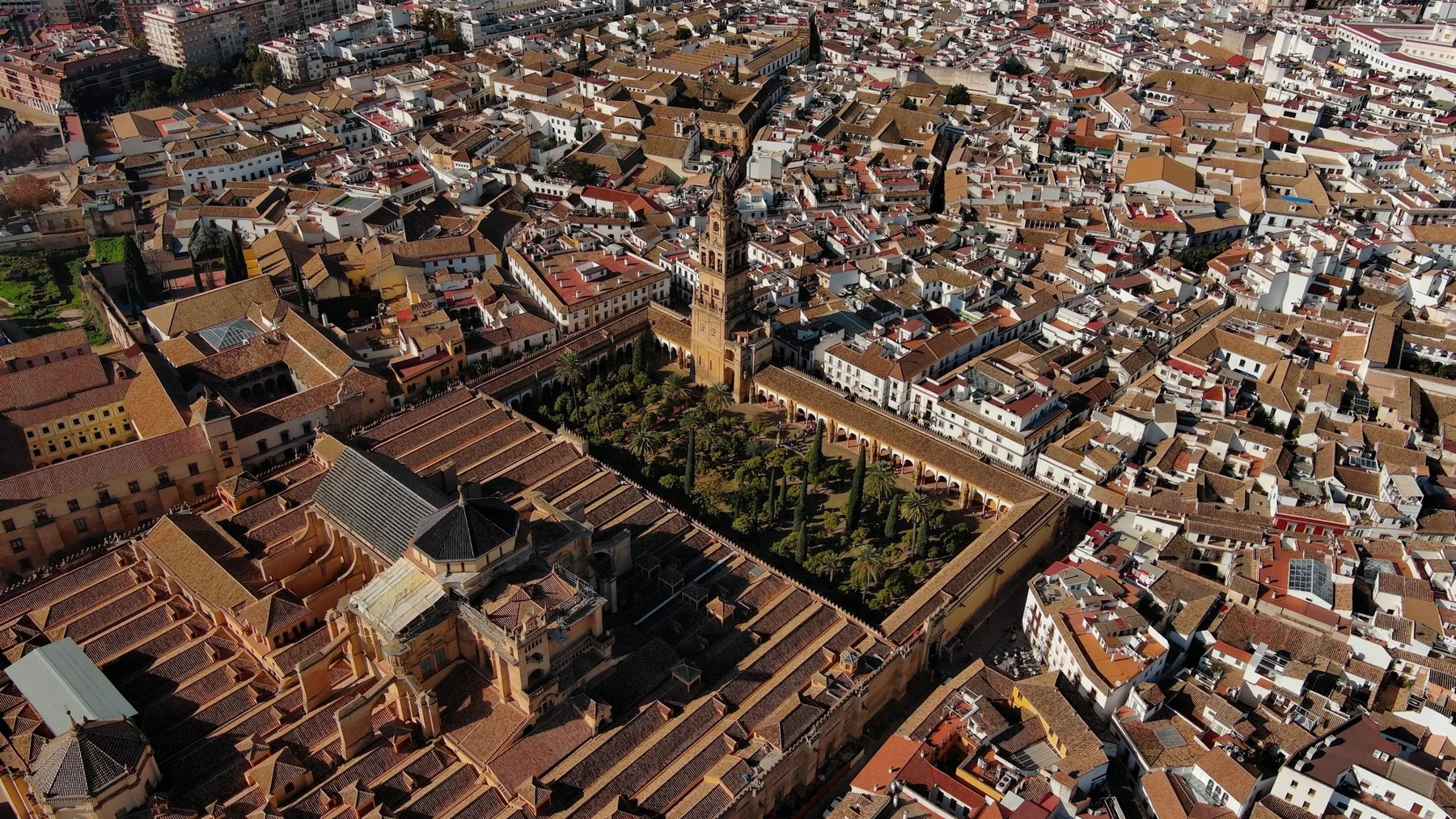 The Mosque-Cathedral of Córdoba above the Roman bridge